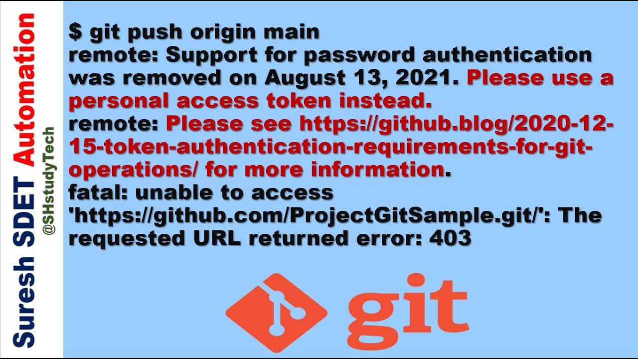 Git authentication failed