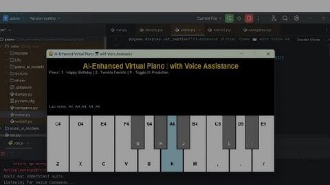 AI Virtual Piano | Play Music with Keyboard, Voice & Hand Gestures | Python Project Demo