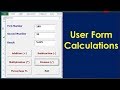 Userform Calculations in Excel VBA - Calculator Userform