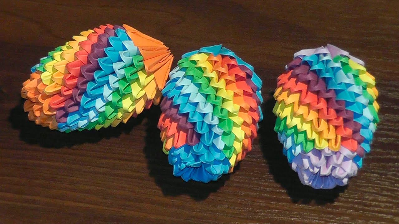 3D origami Easter egg rainbow tutorial - YouTube