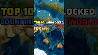 🌍 Top 10 Largest Landlocked Countries In The World 🤯 | Map Animation #shorts