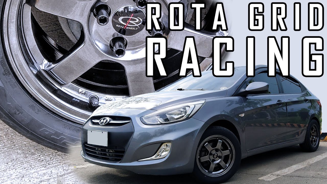 Rota Grid Racing 15s (Gunmetal) on Hyundai Accent - YouTube