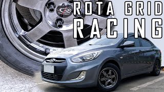 Rota Grid Racing 15s (Gunmetal) on Hyundai Accent