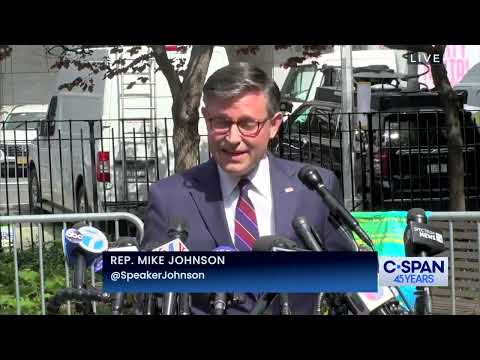Speaker Johnson Delivers Remarks Outside President Trump's Trial in NYC