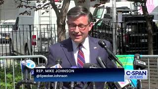 Speaker Johnson Delivers Remarks Outside President Trump's Trial in NYC