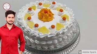  Homemade Pineapple Cake without oven | Ice Cake recipe | Pineapple cake recipe | Creamy cake 