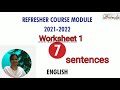 7th English Refresher Course Module Answer Key Unit 1 Download PDF