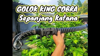 GOLOK KING COBRA, KING COBRA SWORD, carved hom sword, golok full tanduk,  snake