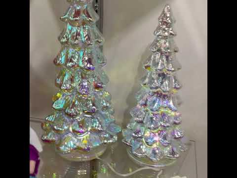 Raz Set of 2 Iridescent Lighted Glass Christmas Trees, Raz Imports, Raz  Christmas, Christmas home decor, Christmas figure