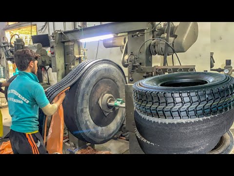 How to Change Ringtread on Tyre Casing by Recap || The Most Amazing Process of Retreading Old