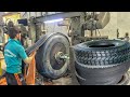 How to change ringtread on tyre casing by recap  the most amazing process of retreading old tyre