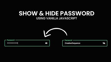 Show Hide Password Using Vanilla Javascript
