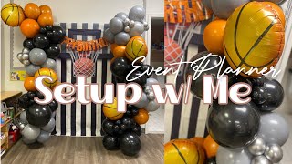 EVENT PLANNER VLOG| Setup w/ Me | Basketball Theme Balloon Garland | DIYWITHKI