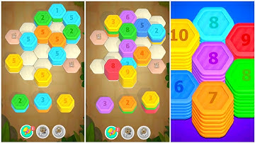 Hexa Stack Dort Puzzle Gameplay 3 , Android Games ios Walkthrough Simulator Think Brain Puzzle