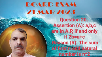 Assertion (A): a,b,c are in A.P, if and only if 2b=a+c Reason (R): The sum of first n odd natural nu