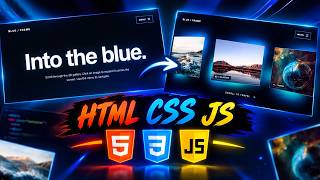 💙 3D Space Horizontal Scrolling Website Using HTML, CSS & JavaScript | Blue Frame Design