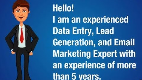 Upwork Profile Introduction Video (Data Entry, Lead Generation and Email Marketing