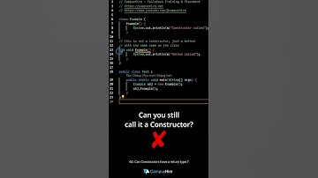 Java IQ #60 - Can constructors have a return type