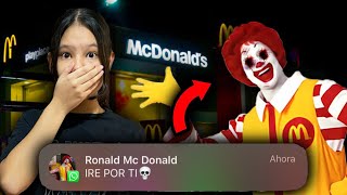 NUNCA❌ LE MANDES MENSAJE A RONALD MC DONALD A LAS 3:33AM  *ME AM3NAZA CON IR POR MI*| Regina MH