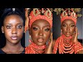 DARK SKIN BRIDAL MAKEUP TRANSFORMATION TO EDO BRIDE/NIGERIAN BRIDAL TRANSFORMATION