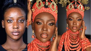 Dark Skin Bridal Makeup Transformation To Edo Bridenigerian Bridal Transformation