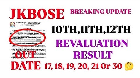 "JKBOSE Class 10th, 11th, 12th Revaluation Result Out Update ! Check Now!"