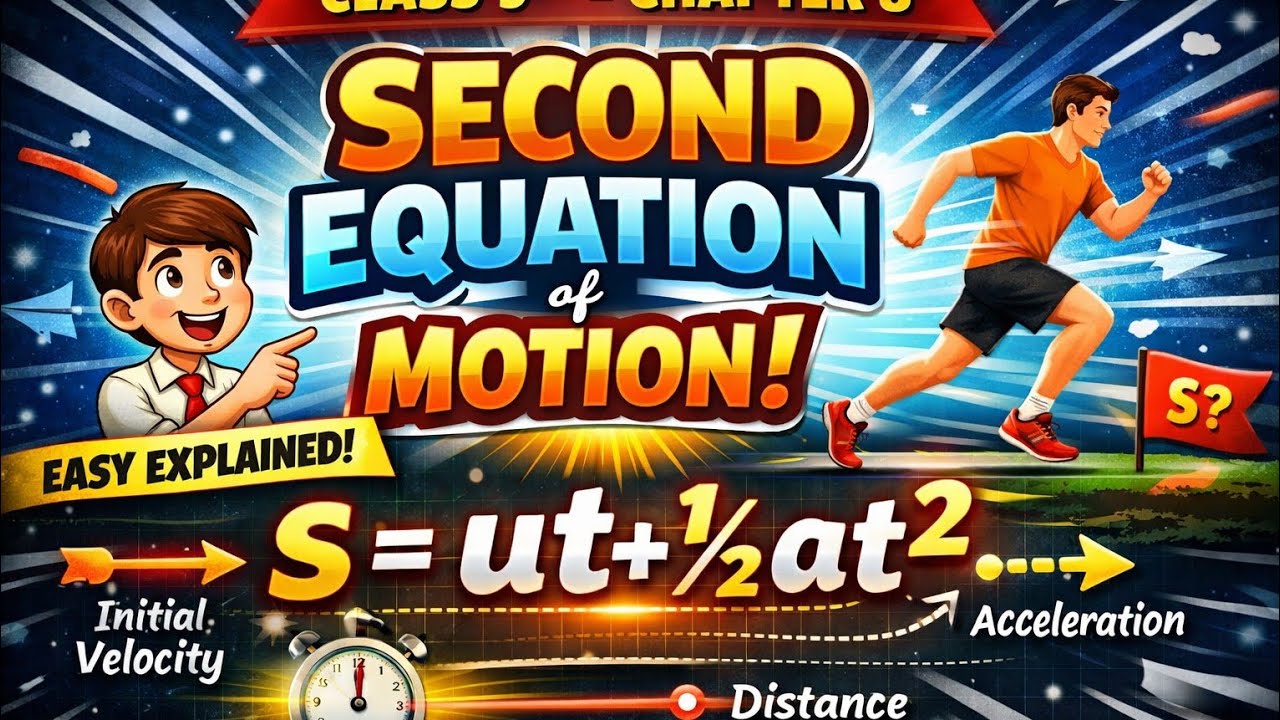 Class 9 Physics Motion | Second Equation of Motion Derivation|Arihantam Academy|