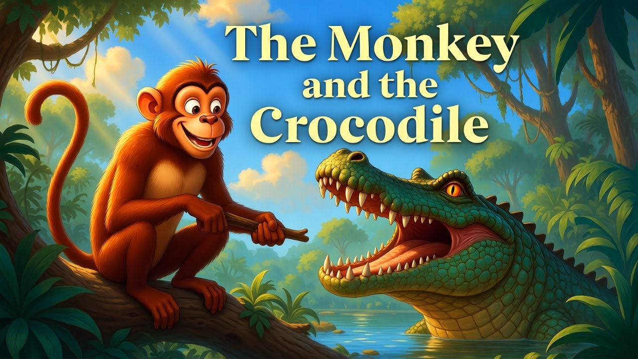 The Monkey and The Crocodile – A Clever Trick That Saved His Life | Bedtime Stories for Kids