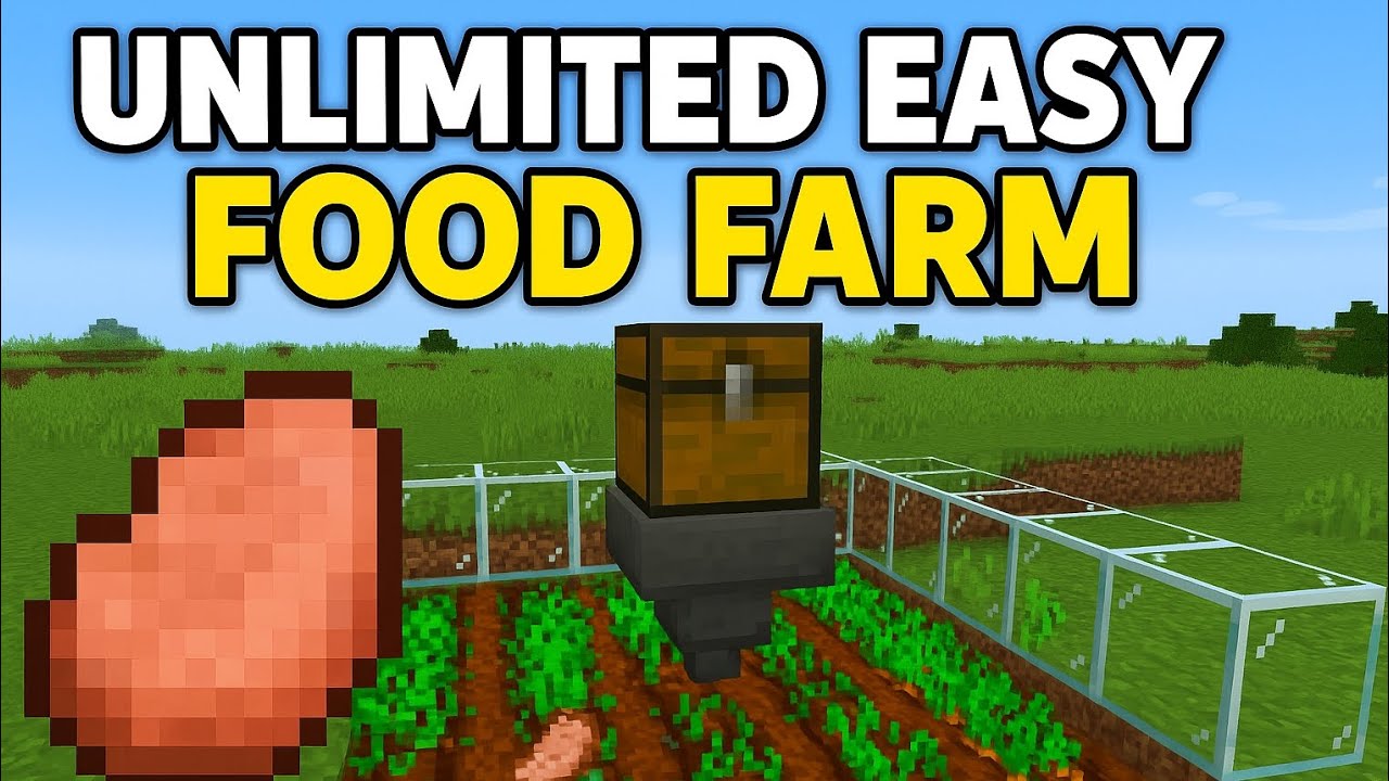 Unlimited Food Farm in Minecraft (MCPE/Bedrock/Java) | Easy Automatic Pork chop Farm for Survival