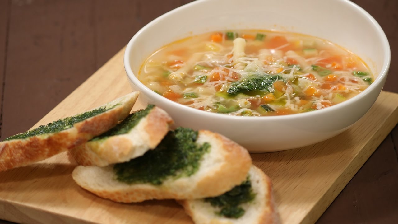 Mixed Vegetable And Pasta Soup With Pesto Bread | Majha Kitchen | Sanjeev Kapoor Khazana