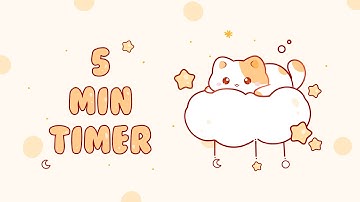 5 minutes  - Study Timer Work with me Cat on a fluffy cloud #timer #10min    #studymusic  #lofi