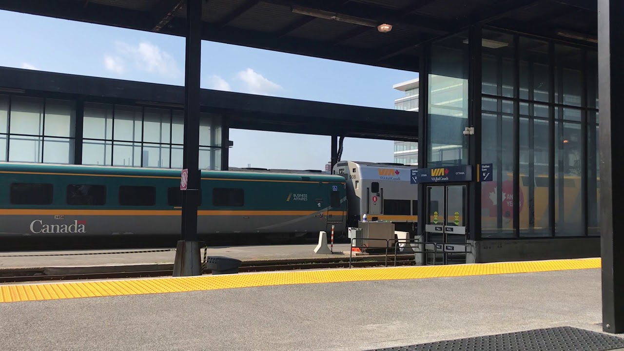 VIA Rail Canada train arriving in Ottawa station YouTube