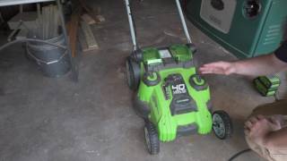Greenworks 2500502 40V G-Max 4.0 Ah Cordless Lithium-Ion 19 in. DigiPro Lawn Mower Greenworks Twin Force Mower Review - Part 1 - Features, Cost, Solar Charging