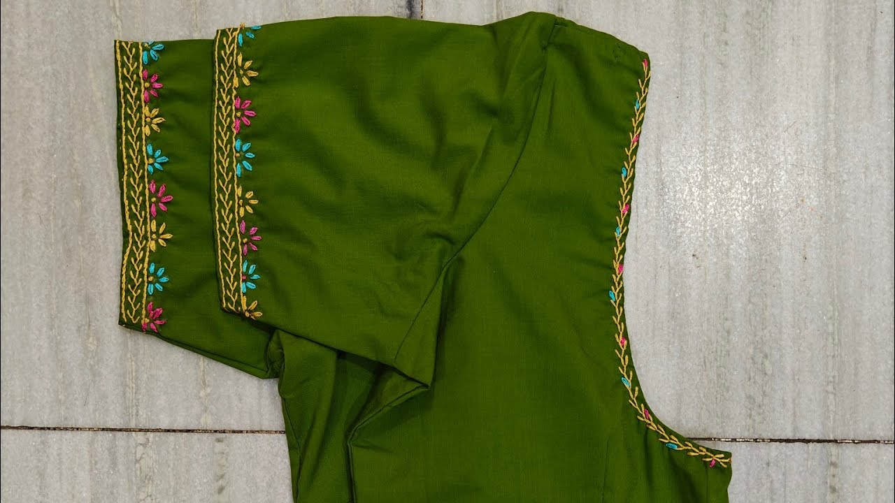 Beautiful and Simple silk thread embroidery on stitched blouse 🌼🌼🌼