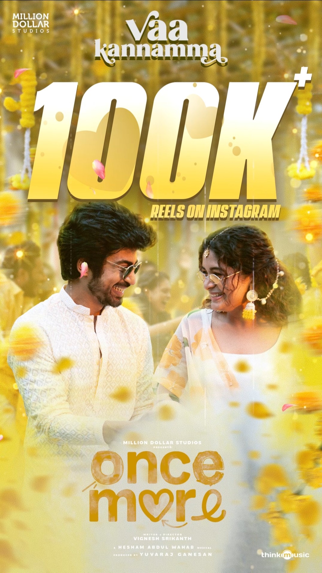 100k+ reels and counting ✨❤️ #VaaKannamma #OnceMore #ArjunDas #AditiShankar #HeshamAbdulWahab