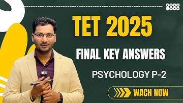 Psychology Final Key Answers TET PAPER 2