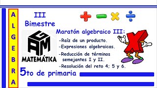 5TO de primaria-Álgebra-III BIM.