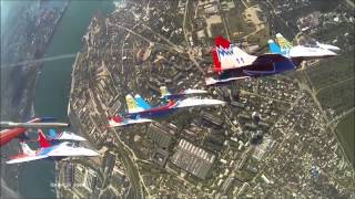 RUSSIAN MILITARY AIRCRAFT - SWIFTS  AND  RUSSIAN VITIASY  IN THE SKY SEVASTOPOL(RUSSIAN MILITARY AIRCRAFT. 