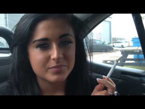 Model Emma May smoking in the back of car HD HQ