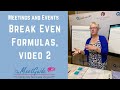 Meetings and events break even formulas two