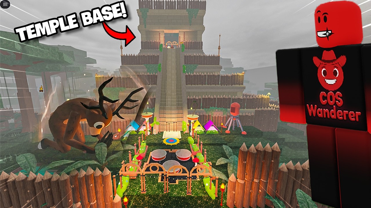 I Survived in the Jungle Temple Base in 99 Nights in the Forest