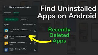 Find Uninstalled apps on Android