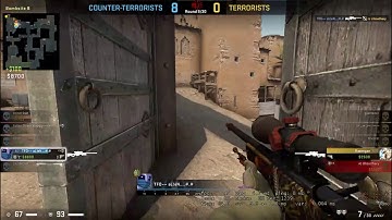 CS GO AWP clutch on dust 2 [1 v 2 ] - No scope