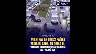 En medio de la hora punta, donde el caos suele ser protagonista, conductores en China dieron una ...