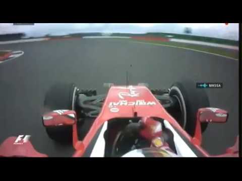 Vettel forcing Massa off the track - British GP 2016