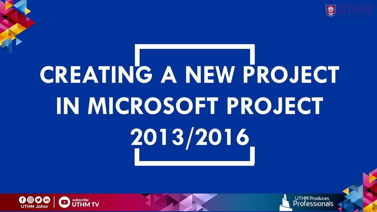 Microsoft Project Series-Create New Project - YouTube