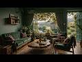 Warm Cottage Living Room Jazz 🌿 Gentle Jazz with Books, Coffee & River Breeze for Study