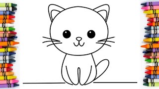 Easy cat drawing for kids step by step #art #draw #drawing #easy #how #simple #cute #to #stepbystep