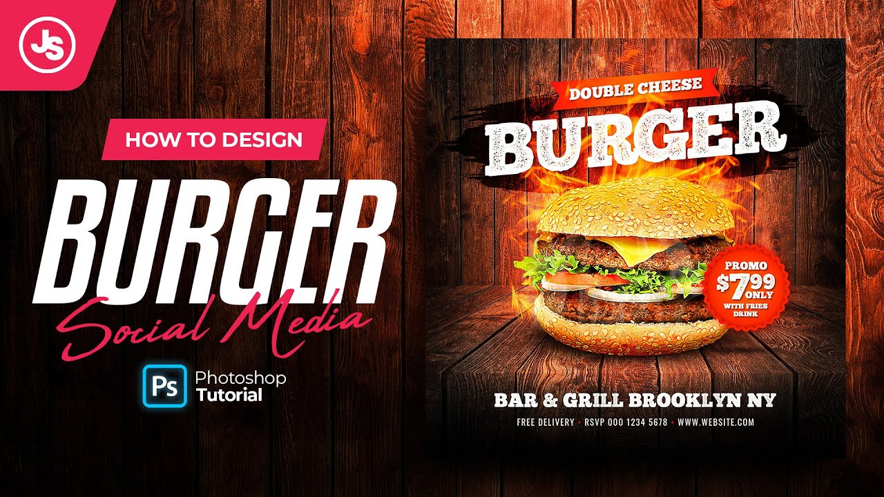 Grill, fast-food, restaurant social media post template design –  GraphicsFamily