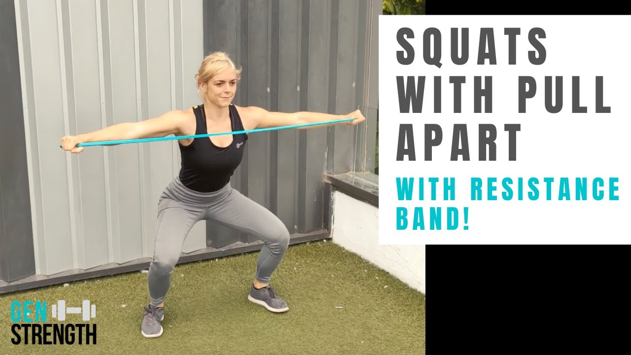 Resistance Band Squats with Pull Apart - YouTube